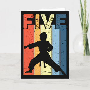 5 Five Karate Lover 5th Birthday 5 Year Old Martia Card