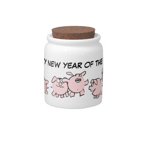 5 Funny Cartoon Comics Pig Year 2019 candy jar