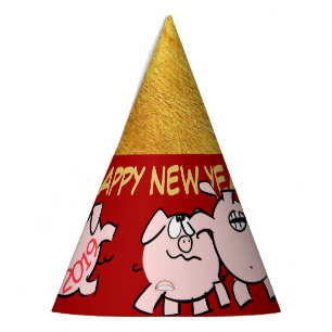 5 Funny Cartoon Comics Pig Year Birthday Party H Hat