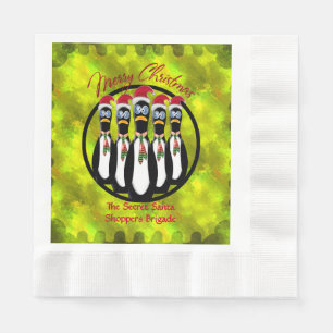5 Funny Frazzled Santa Penguins Personalized Napkins