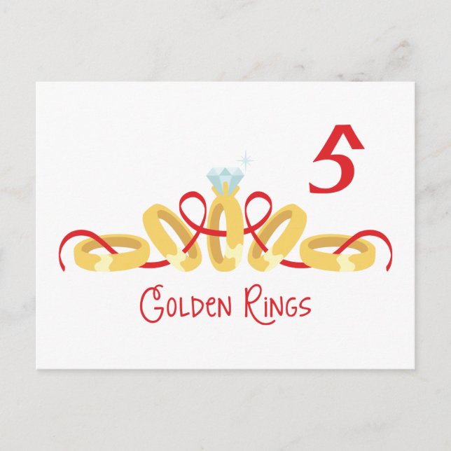 5 Golden Rings Postcard (Front)