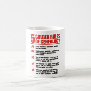 5 Golden Rules Of Genealogy Coffee Mug