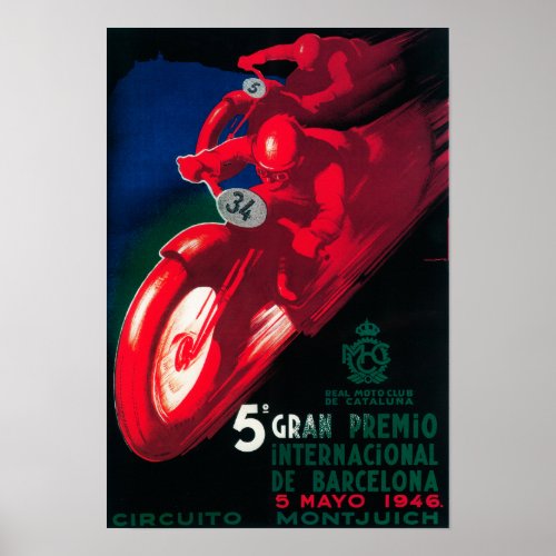 5 Gran Premio Internatl Motorcycle Poster