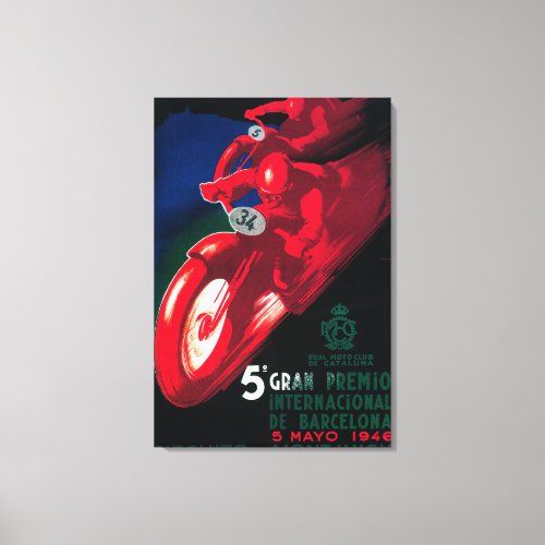 5 Gran Premio Internatl Motorcycle Poster Canvas Print