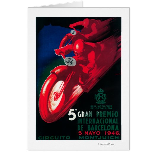 5 Gran Premio Internat'l Motorcycle Poster Cards (Front)