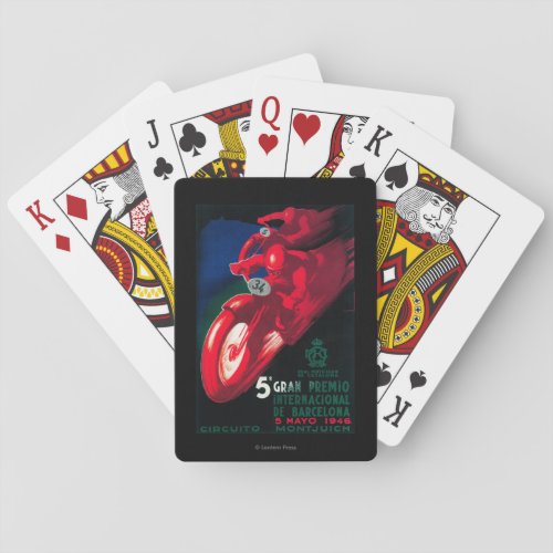 5 Gran Premio Internatl Motorcycle Poster Poker Cards