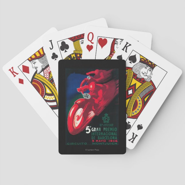 5 Gran Premio Internat'l Motorcycle Poster Poker Cards (Back)