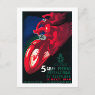 5 Gran Premio Internat'l Motorcycle Poster Postcard