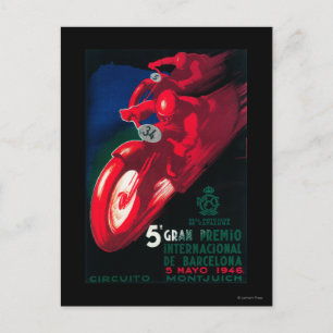 5 Gran Premio Internat'l Motorcycle Poster Postcard