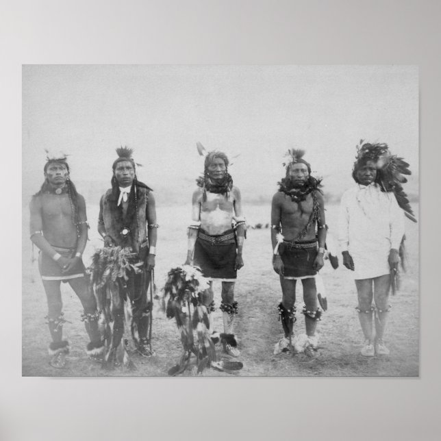 5 Grass Dance Indian Warriors Photograph Poster (Front)