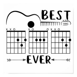 5 Guitarist Best Guitar Dad Ever Dad Chord Funny Poster