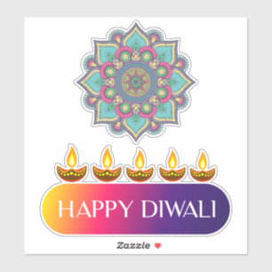 #5. Happy Diwali the festival of lights of India Sticker