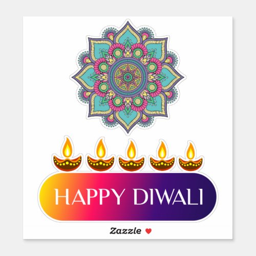 5 Happy Diwali the festival of lights of India  Sticker