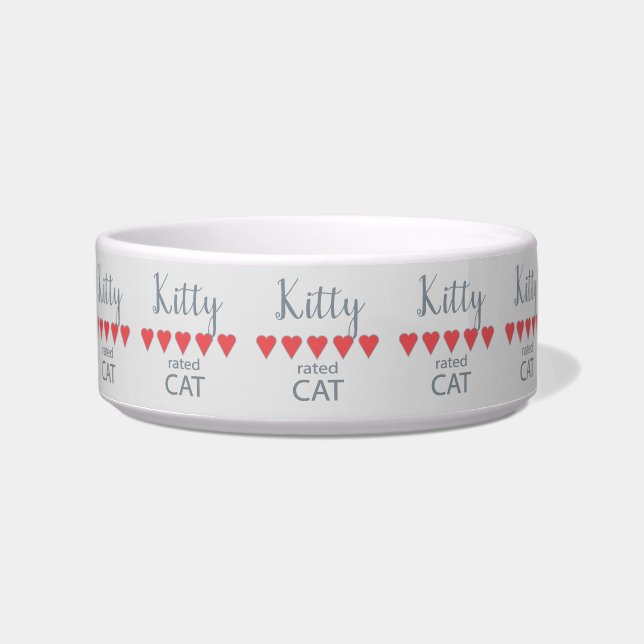 5 Heart rated Cat Bowl (Front)