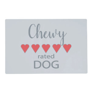 5 Heart rated Dog Placemat