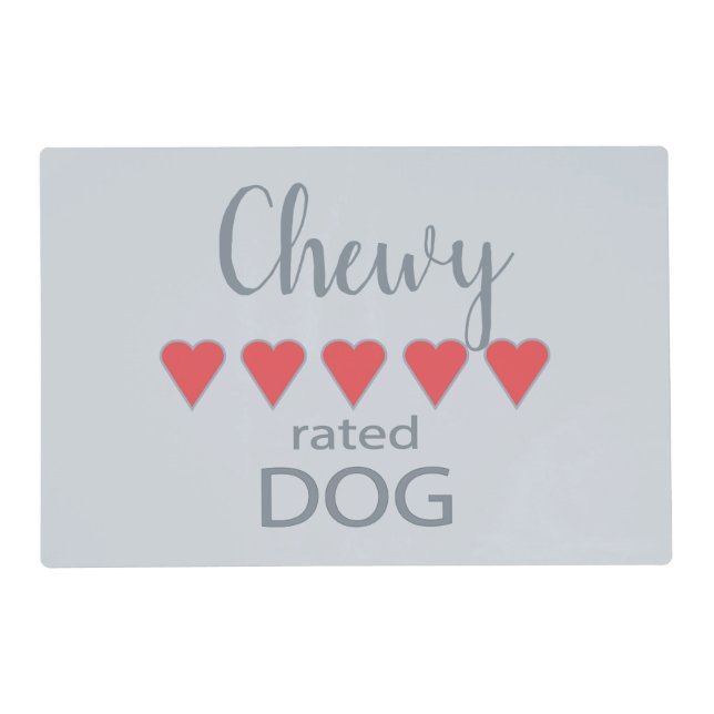 5 Heart rated Dog Placemat (Front)