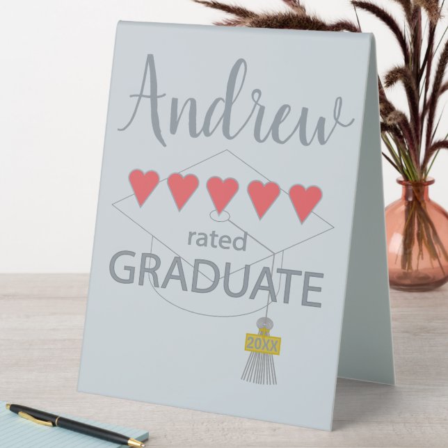 5 Heart Rated Graduate Table Tent (In SItu (Table))