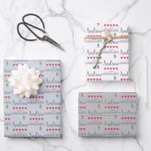5 Heart Rated Graduate Wrapping Paper Sheets