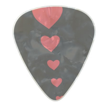 5 Hearts Pearl Celluloid Guitar Pick