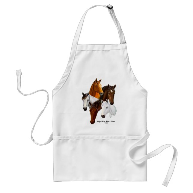 5 Horse Heads Adult Apron (Front)