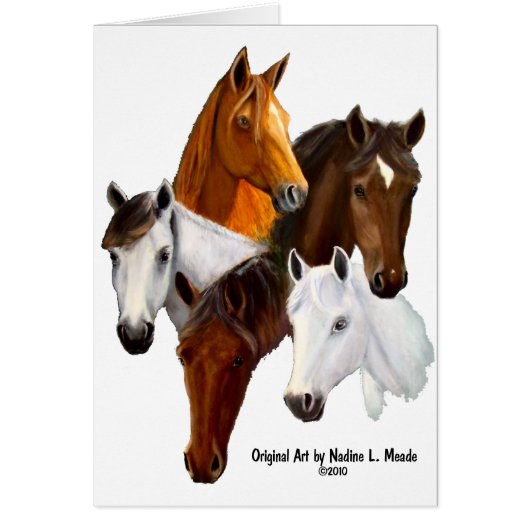 5 Horse Heads Cards (Front)