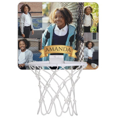 5 Image Photo Monogram Kids Birthday Fab Fun Mini Basketball Hoop