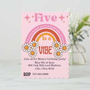 5 is a vibe birthday invitation