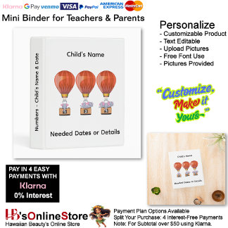 5 Learn Numbers Add Child's Name Date Info Teacher Mini Binder