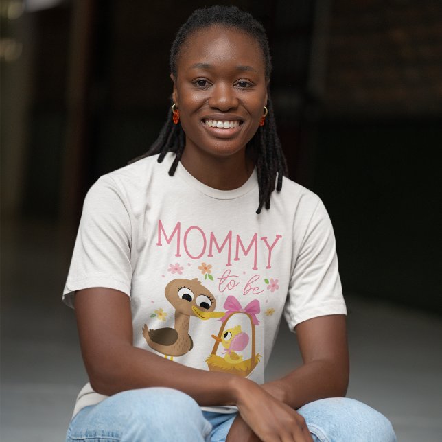 5 Little Ducks | Mommy To Be - Girl Tri-Blend Shirt (Woman wearing t-shirt)