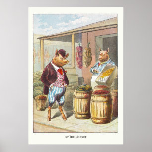 5 Little Pigs: At the Market Poster