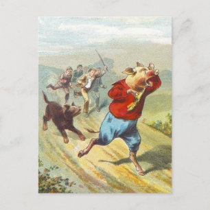 5 Little Pigs: It Cried Wee Postcard