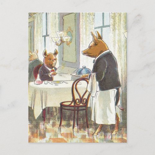 5 Little Pigs The Roast Beef Pig Postcard