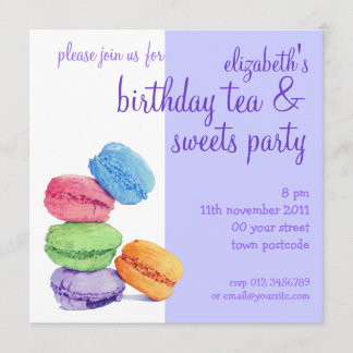 5 Macarons Birthday Invitation