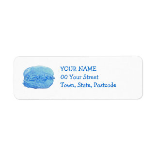 5 Macarons blue Return Address Label