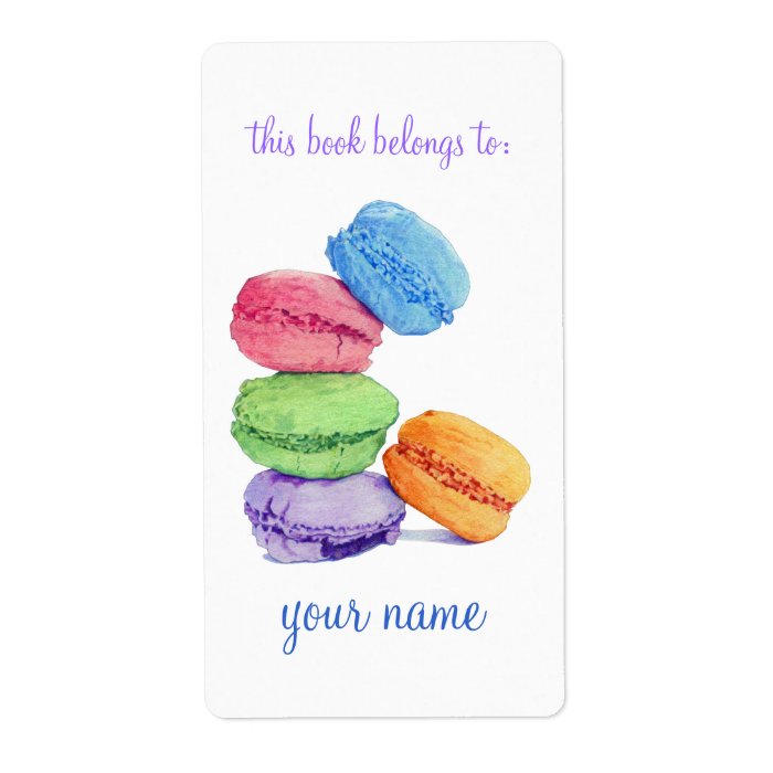 5 Macarons Bookplate Label