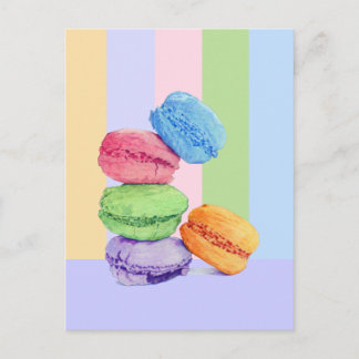 5 Macarons stripes Postcard