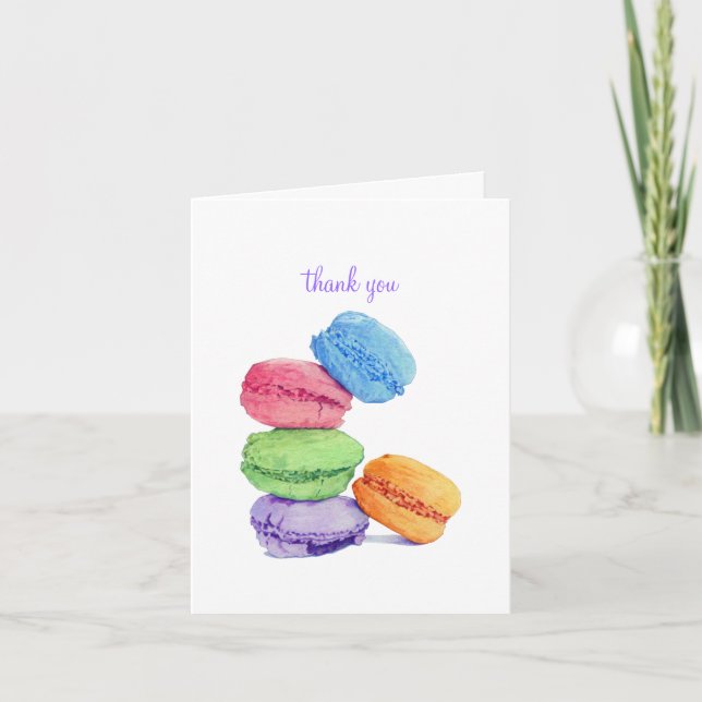 5 Macarons Thank You Note Card (Front)