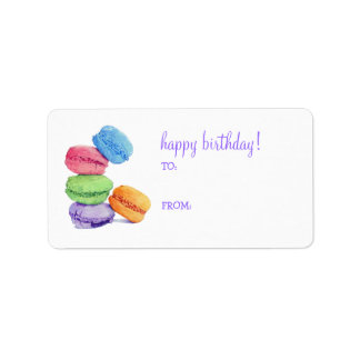 5 Macaroons Birthday Gift Tag Label