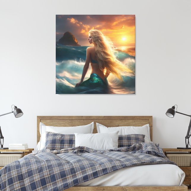 #5  Mermaid Life  Canvas Print (Insitu(Bedroom))
