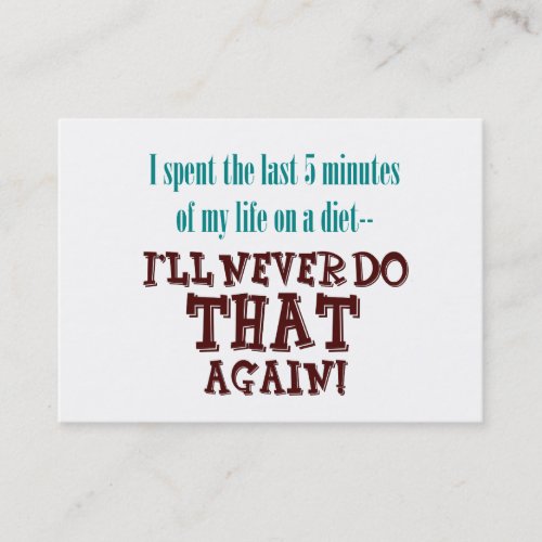 5 Minute Diet Profile or Business Cards