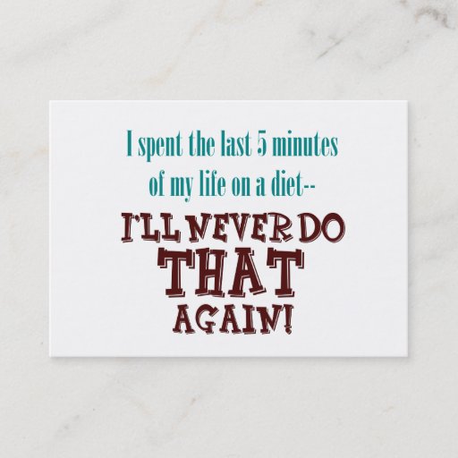 Customizable 5 Minute Diet Profile or Business Cards