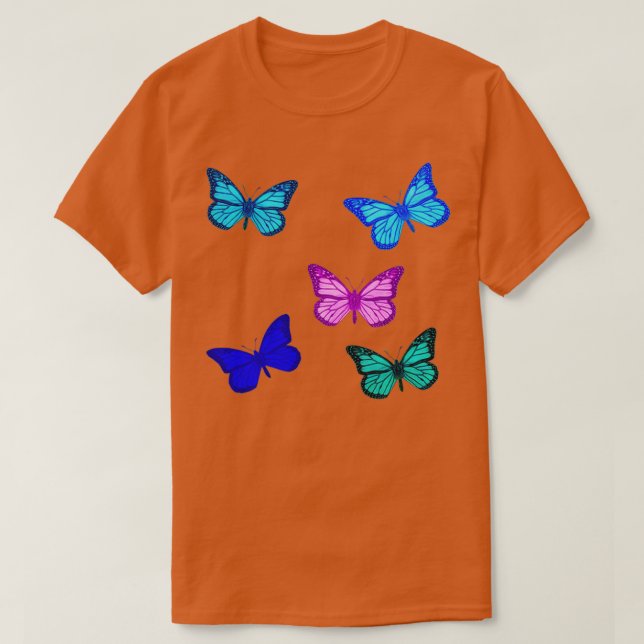 5 Monarch Butterfly Stickers T-Shirt (Design Front)