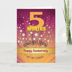 5 Months Recovery Anniversary Bold Numeral Card