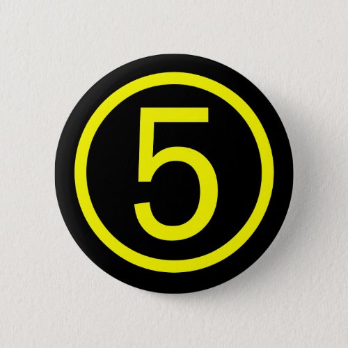5 _ number five pinback button