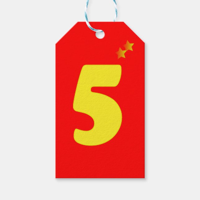 5 number gift tags (Front)