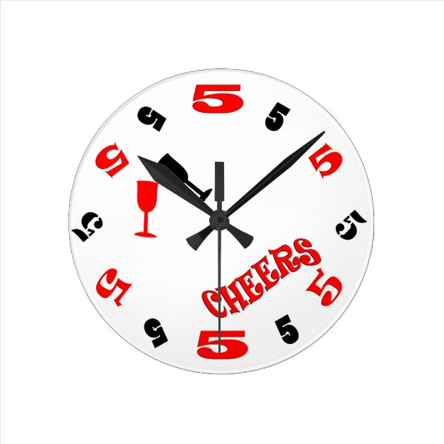 Wine O'Clock 10.75" Round Acrylic Wall Clock 