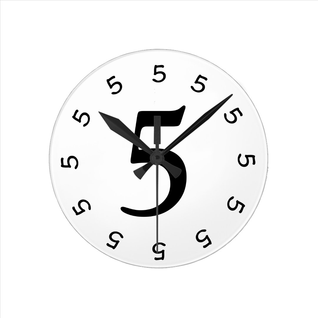 5 o'clock Simple Wall Clock 2 | Zazzle