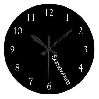 5 O'Clock Somewhere Black Large Clock