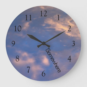 5 O'Clock Somewhere Dreamy Clouds Large Clock