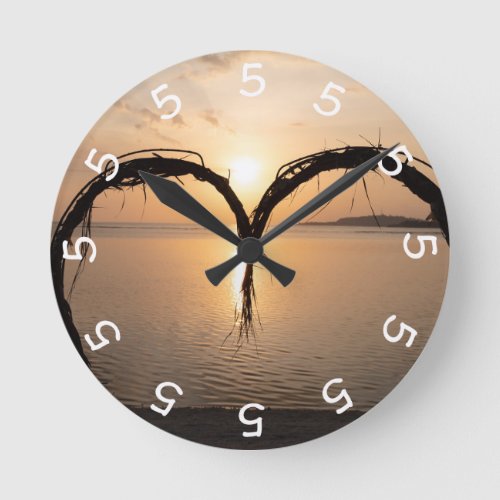 5 oclock Sunset Photo Wall Clock
